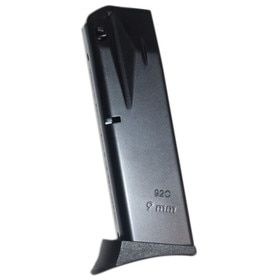 Bulk Beretta 92 compact 9mm 15 round magazine, black.